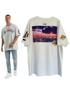 Pro Standard Los Angeles Lakers Patch Tee Black NBA Streetwear Top XL